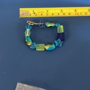 Blue and Green Beaded Bracelet